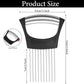 4 Pieces Onion Holder Slicer Stainless Steel Onion Cutter Holder Multifunction Food Slice Assistant Onion Holder for Slicing Onions Vegetables Meat Fruit