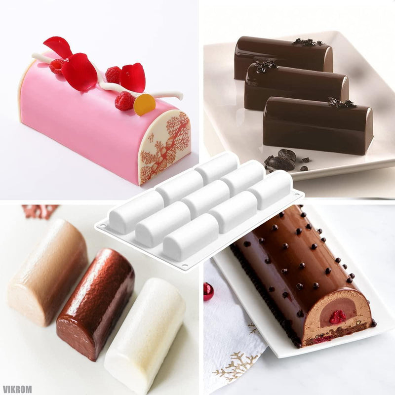 Cake Molds for Baking Shapes   9 Cavities Log Mold Cake Roll Pan