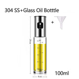 Olive Oil Dispenser Bottle 100Ml Olive Oil Spray Mister Glass Bottle for Salad, BBQ, Baking, Roasting Kitchen Cooking Essentials
