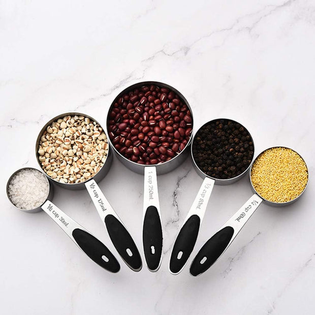 Measuring Cups and Magnetic Measuring Spoons Set, Stainless Steel 5 Cups and 7 Spoons and 1 Levele (13 Measuring Cups Set)
