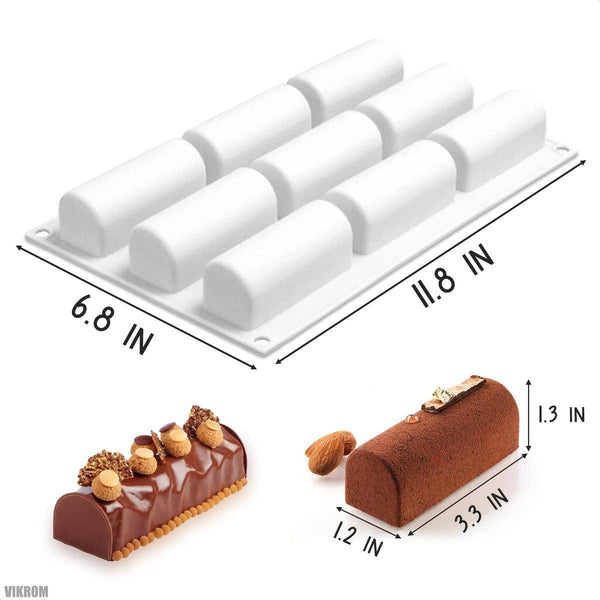 Cake Molds for Baking Shapes   9 Cavities Log Mold Cake Roll Pan