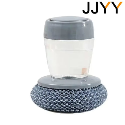 JJYY Kitchen Soap Dispensing Palm Brush Washing Liquid Dish Brush Soap Pot Utensils with Dispenser Cleaning