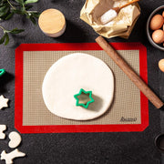 Silicone Baking Mats Set of 5, Including 2 Half Sheet Mats + 1 Quarter Sheet Liner + 1 round & 1 Square Cake Pan Mat, 100% Non-Stick Reusable Food Safe Liners for Baking Macaron Cookie Pizza