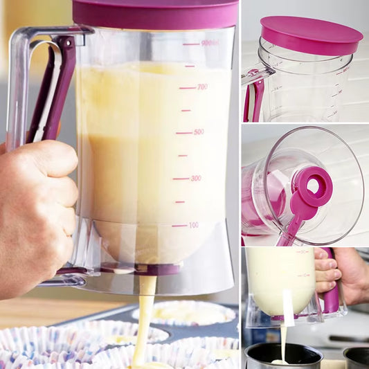 900Ml Batter Dispenser Baking Flour Paste Dispenser for Pancake Cupcakes Cake Muffins Measuring Funnel Pastry Dough Dispensador