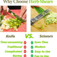 2025 Upgraded Herb Scissors, Effortless Herb Shears Cutter Tool with Sharp Stainless Steel Blades for Fresh Herbs, Must-Have Kitchen & Cooking Gadget, Green