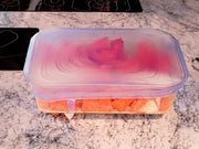 Stretch Lids Silicone Food Storage Container Lids - Reusable Rectangular 6-Pack - Leak-Proof & Eco-Friendly Covers for Fresh Food Storage in Plastic Containers, Jars, Bins, Cups & Mason Bowls - White
