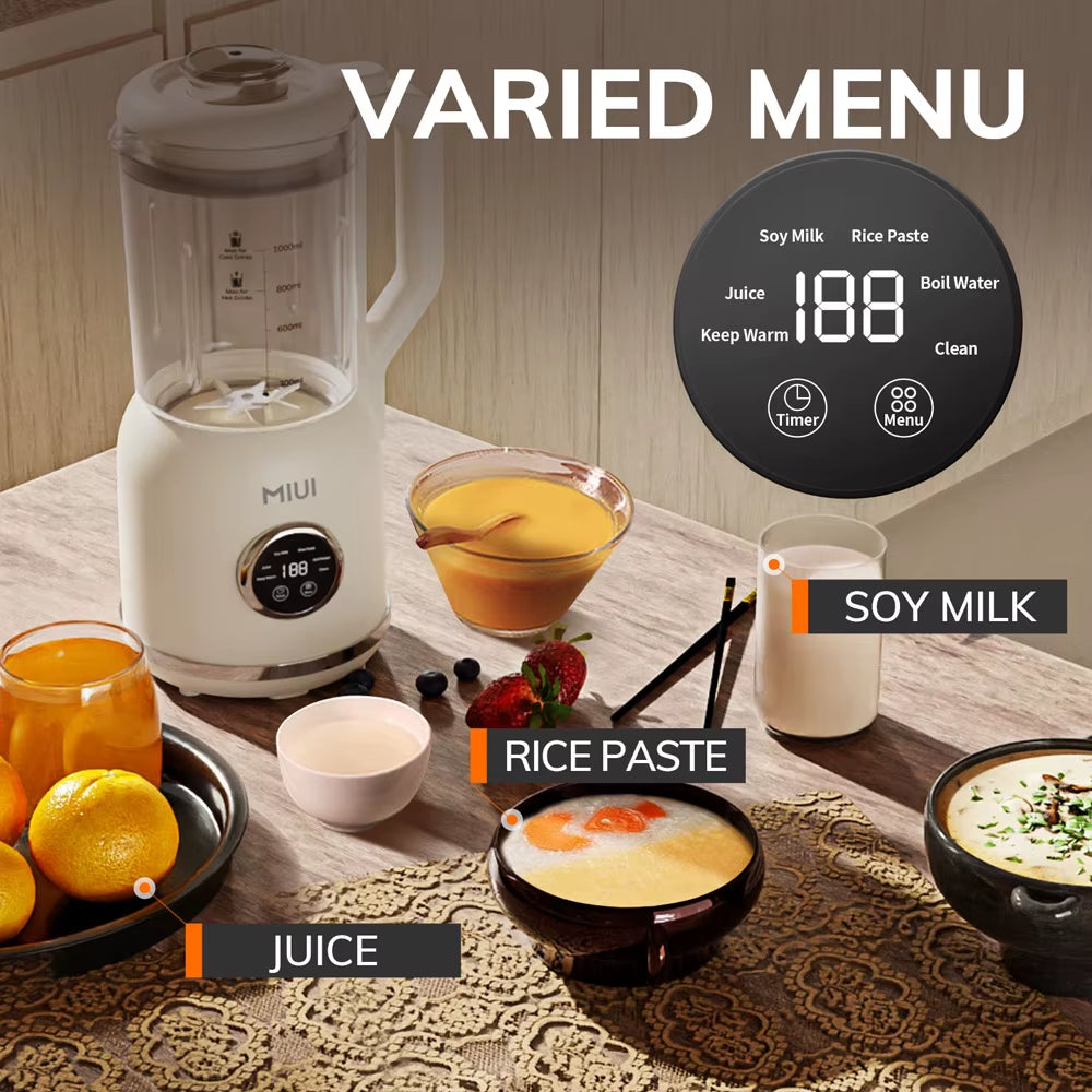 Food Blender, Multifunctional Hot & Cold Cooking Blender for Kitchen, 34Oz./1L Smart Smoothie Blender with Self-Cleaning