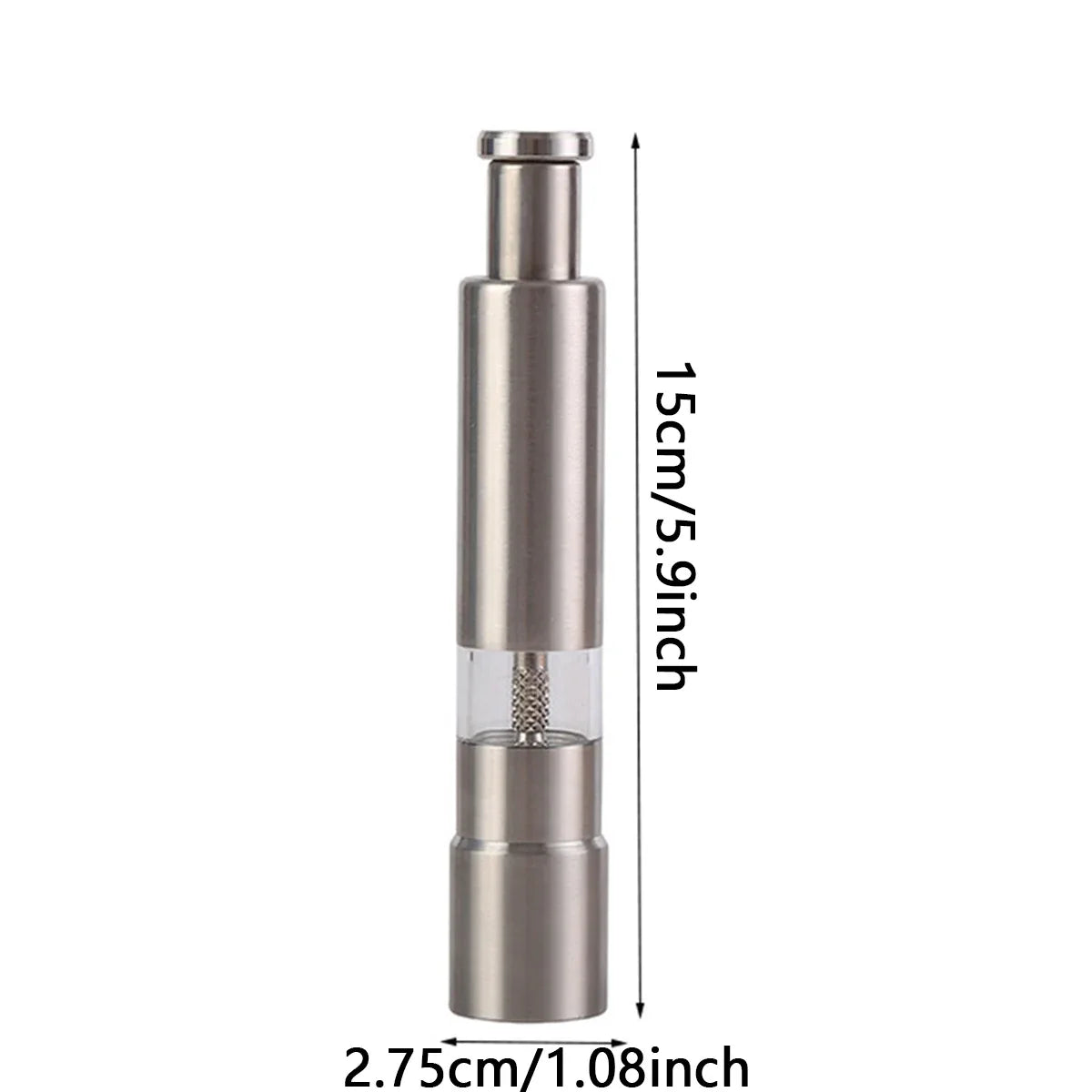 1pc-Manual Black Pepper Stainless Steel Grinder, Manual Stainless Steel Grinder, Kitchen Utensils Artifacts Artificial Seasoning