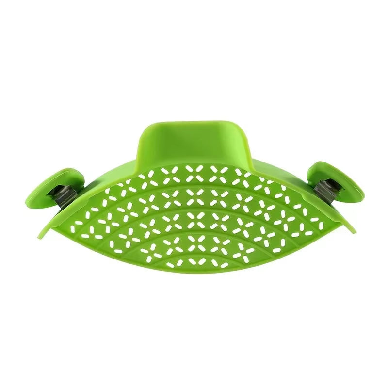 Universal Silicone Clip-On Pan Pot Strainer Anti-Spill Pasta Pot Strainer Food Grade Rice Fruit Colander Strainer Kitchen Items