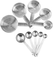 Stainless Steel Measuring Cups and Measuring Spoons 10Piece Set 5 Cups 5 Spoons
