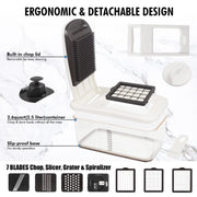 Vegetable Chopper, Extra Large Pro Food Chopper with 2.6-Quart Container & E-Recipes, Multi 10-In-1 Onion Chopper Vegetable Cutter