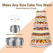 Cake Ring, 6 to 12 Inch Adjustable Cake Mousse Mould Set, Stainless Steel Pastry Ring, Mousse Ring, Ring Mold for Baking (1 Cake Ring)