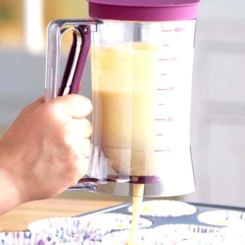 900Ml Batter Dispenser Baking Flour Paste Dispenser for Pancake Cupcakes Cake Muffins Measuring Funnel Pastry Dough Dispensador