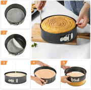 Springform Pan Set 3 Pieces/Set, Heart-Shaped & round &Square Pan, Detachable, Non-Stick, Baking Chesecake Pans Set for Baker and Baking Enthusiast