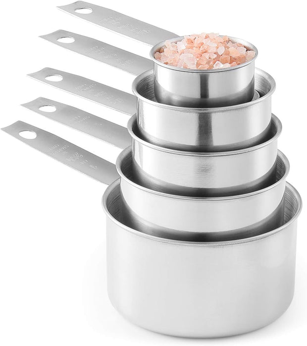 Stainless Steel Measuring Cups and Measuring Spoons 10Piece Set 5 Cups 5 Spoons