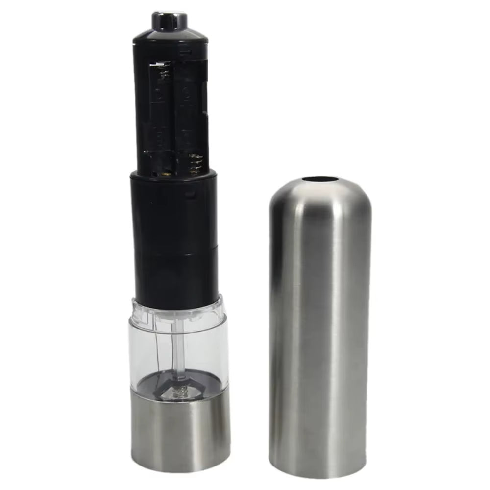 Stainless Steel Electric Automatic Salt Pepper Spice Grinder Mill Adjustable Coarseness Battery Operated with LED Light